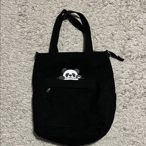 Black canvas backpack /tote